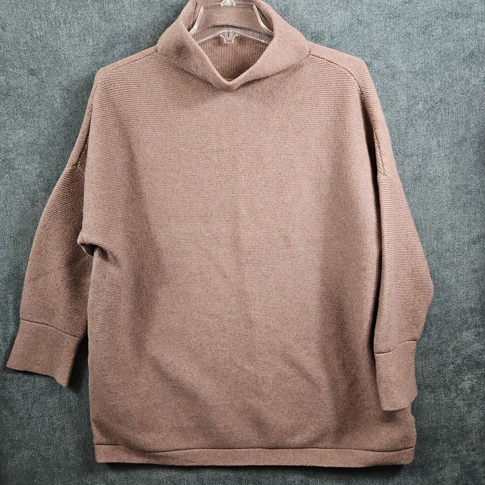 Unbranded Women's Mock Neck Sweater 3/4 Sleeve  Med beige brown